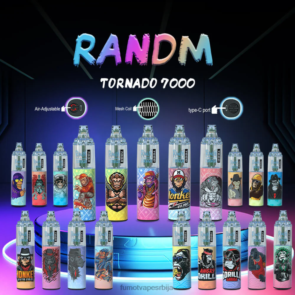 Fumot Tornado T0VLT100 крофна од јагоде 14мл (1 комад) 7000 једнократна вапе оловка Fumot vape flavors